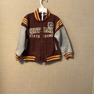Kids Football State Champ Jacket - Maroon and Gray